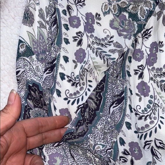 Free People White Graphic Tie Front Blouse - Picture 7 of 12